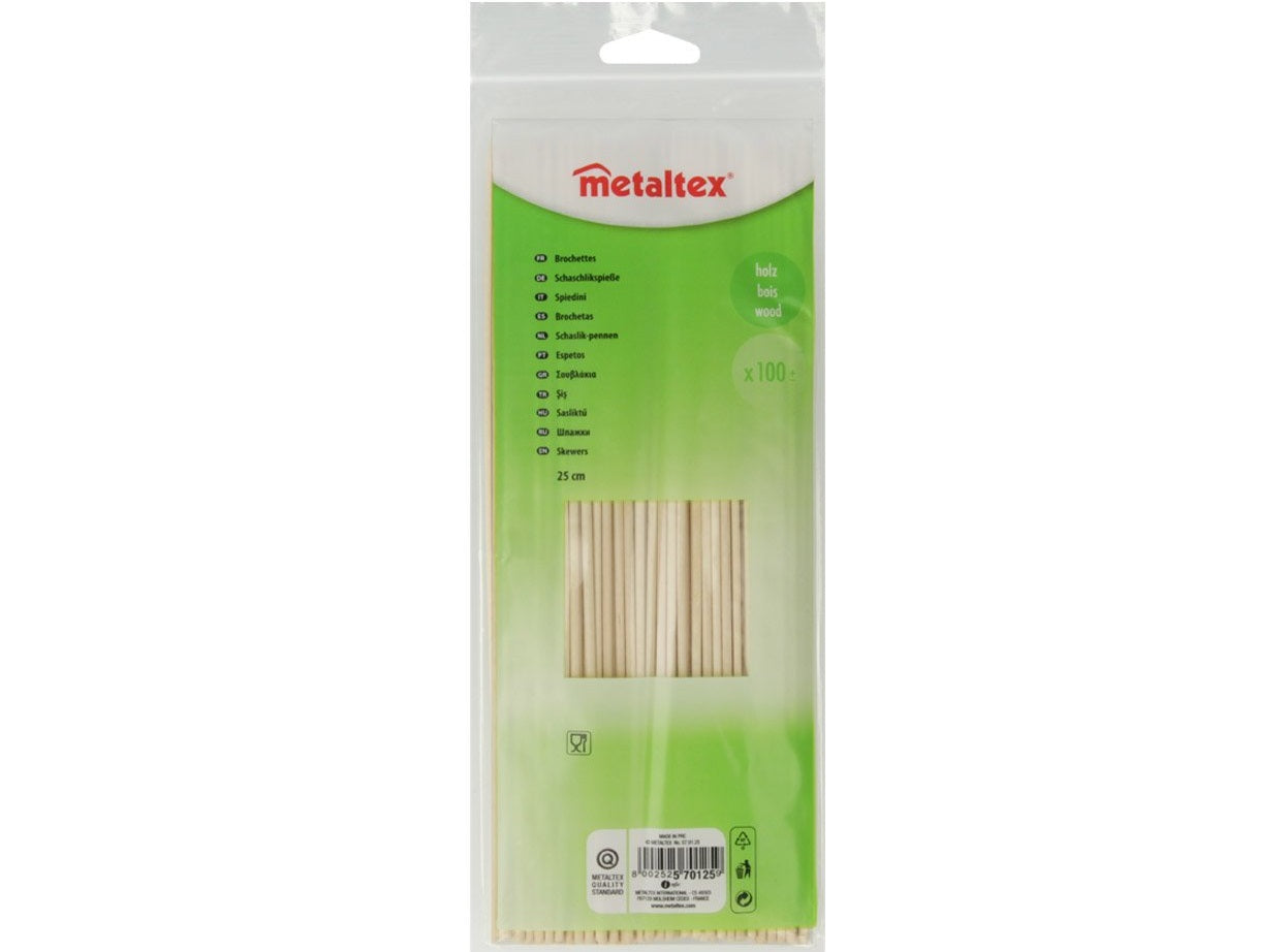 Metaltex Wooden Skewers  - 25Cm