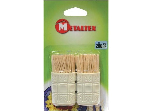 Metaltex Barrels Of 100 Wooden Toothpicks  - 00Pc