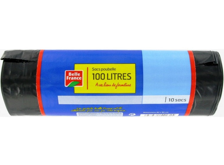 Belle France Bin Liners 100L  - 10Pc