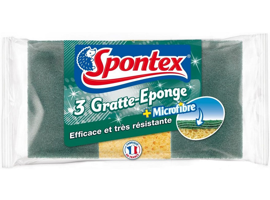 Spontex Scrubbing Sponges Microfibre  -  3Pc