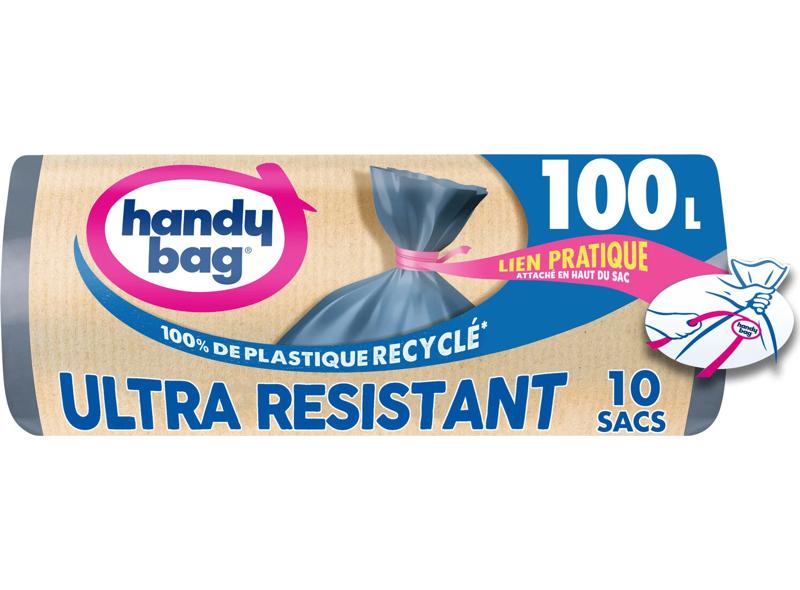 Handy Bag Heavy Duty Drawstring Bin Liners 100L  - 10Pc