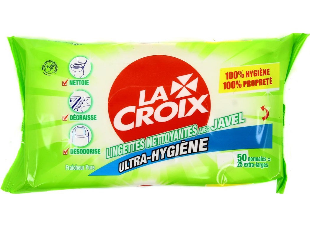 Lacroix Cleaning Wipes With Bleach  - 50Pc