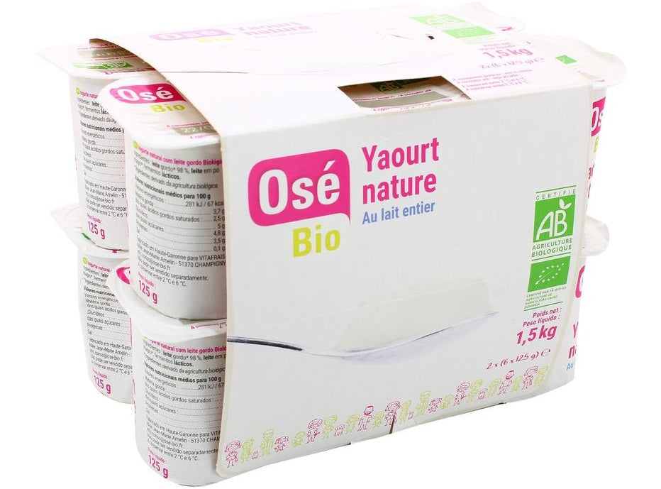 Ose Bio Org Plain Yoghurt Whole Milk  - 125 G