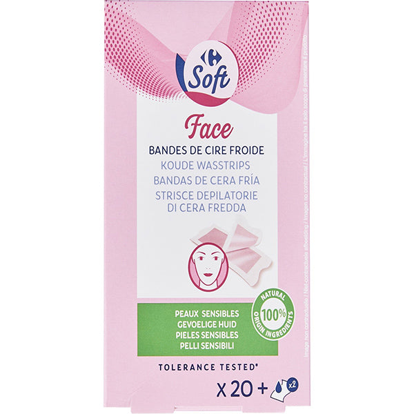 Carrefour Cold Wax Strips For Face  - 20Pc
