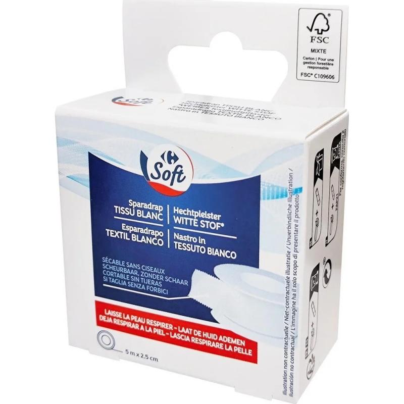 Carrefour White Fabric Plasters  - 5 M