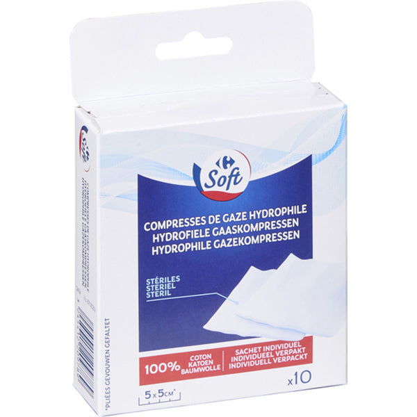 Carrefour Hydrophilic Gauze Swabs  - 10Pc