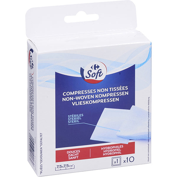 Carrefour Sterile Non-Woven Hydrophilic Swabs  - 10Pc