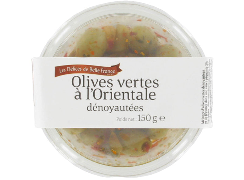 Delice De Belle France Pitted Oriental Green Olives  - 150 G