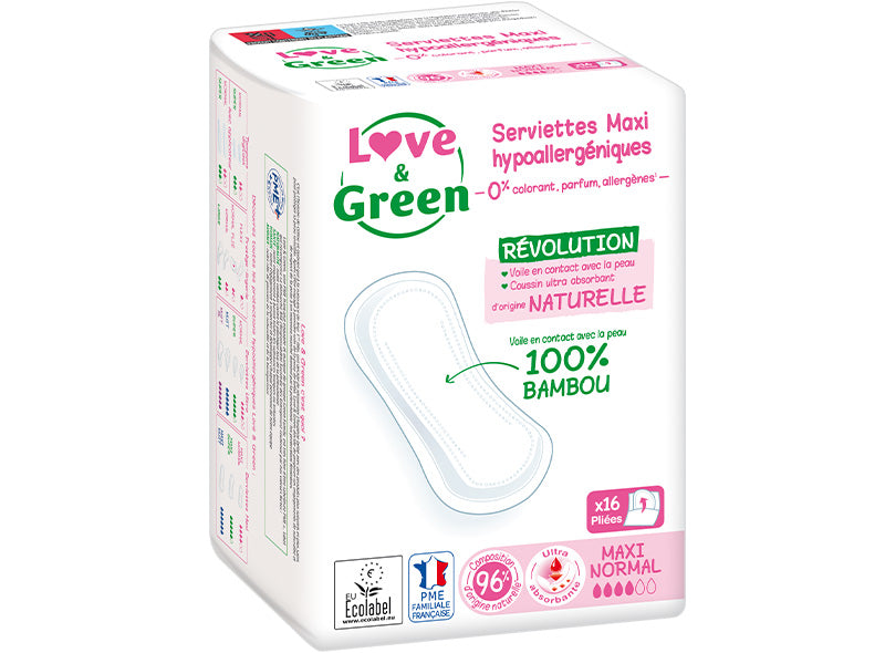 Love Green Maxi Regular Eco Sanitary Pads  - 16Pc