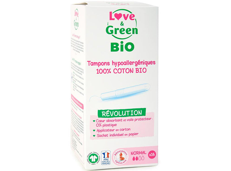 Love Green Organic Regular Tampon With Applicator  - 16Pc