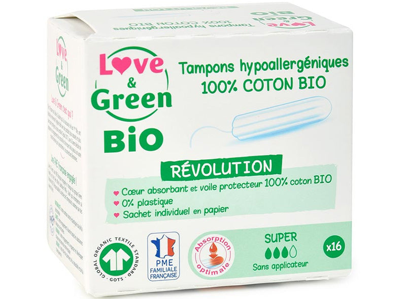 Love Green Organic Super Tampon Digital  - 16Pc