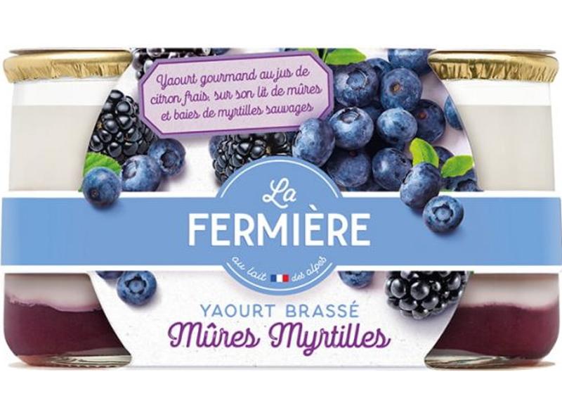 La Fermiere Blueberry Blackberry Yogurt  - 160 G