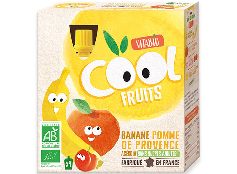 Vitabio Organic Cool Fruit Banana Apple Puree  -  90 G