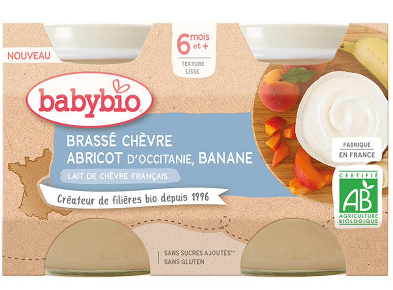 Babybio Organic Apricot Banana Goat Yogurt  - 130 G