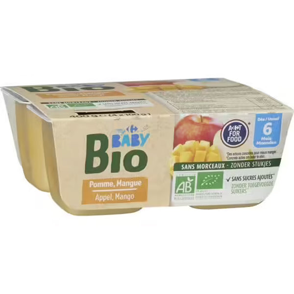 Carrefour Org Apple Mango Compote  - 100 G