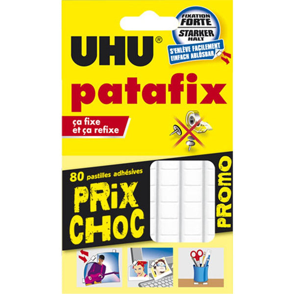 Uhu Patafix White 80 Repositionable Pads  - 80Pc