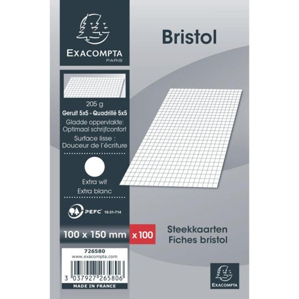 Exacompta Small Squares Bristol Paper 10X15Cm  - 00Pc