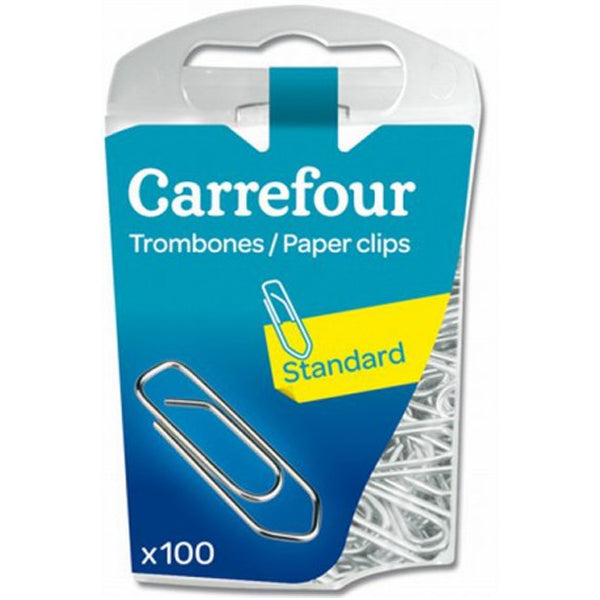 Carrefour Box Of 100 Nickel-Plated Letter Clips  - 100 Pc