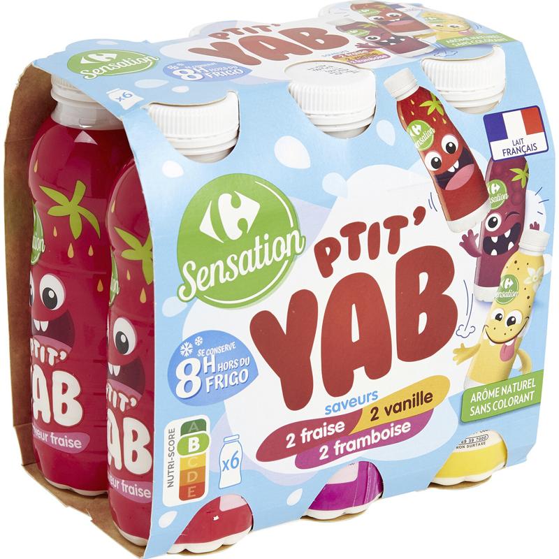 Carrefour Raspber Straw Van Drink Yogurt  - 180 G