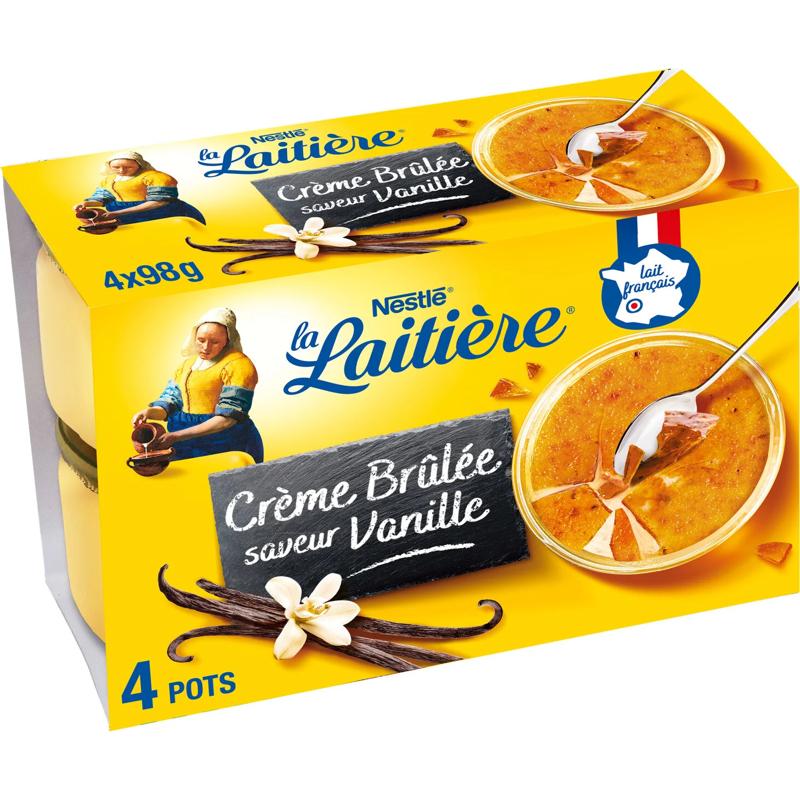 La Laitiere Creme Brulee Caramel Chips Dessert  - 100 G