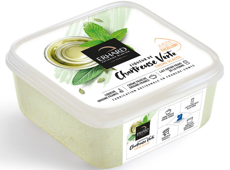 Erhard Green Chartreuse Liquor Ice Cream  - 450 G