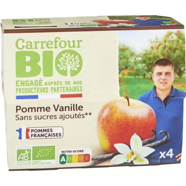 Carrefour Organic Apple Vanilla Dessert  - 100 G
