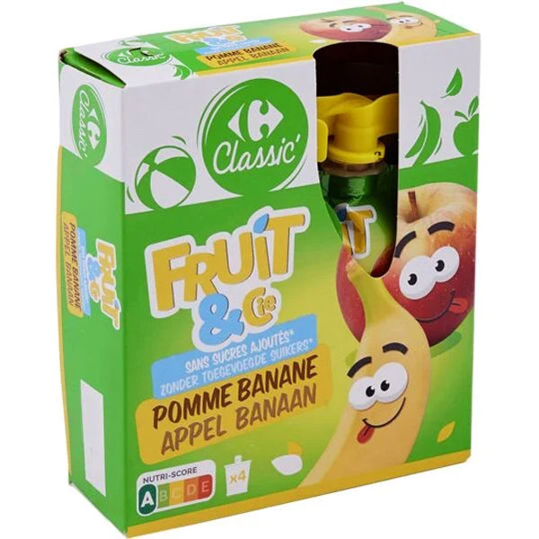 Carrefour App Banana Witht Added Sugar Pouch  -  90 G