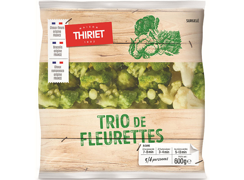 Thiriet Trio Of Florets Broccoli Cauliflower Romanesco Cabage  - 600 G