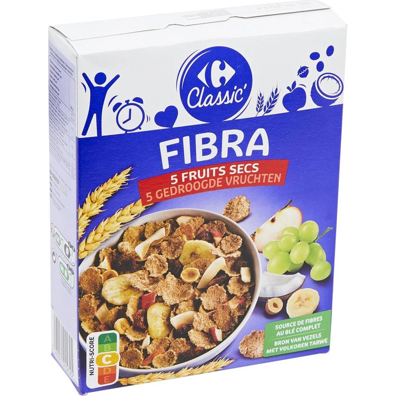 Carrefour Fibra 5 Dried Fruit Cereal  - 500 G