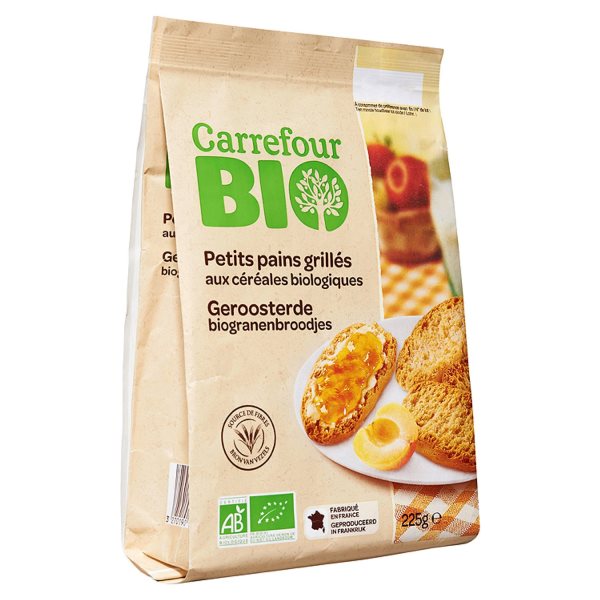 Carrefour Organic Cereal Toast Slices  - 225 G