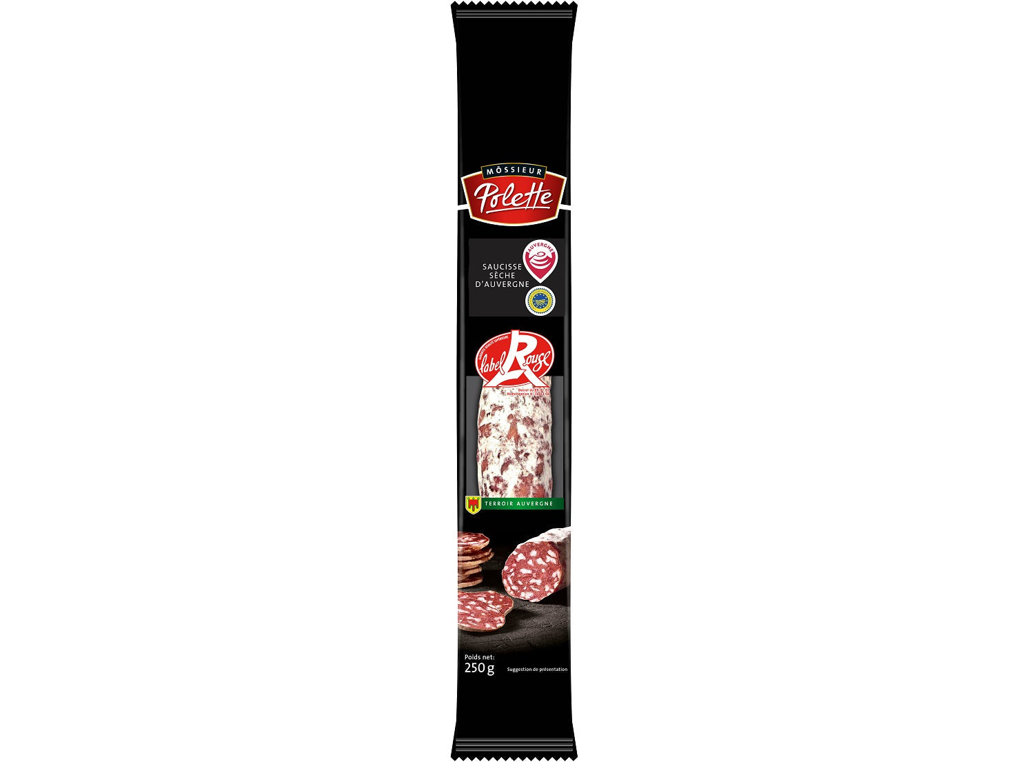 Mossieur Polette Red Label Auvergne Straight Sausage  - 250 G