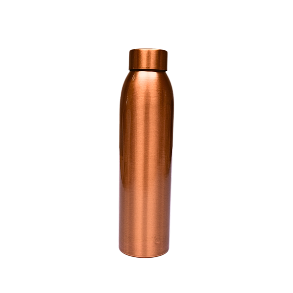 Copper Drinking Water Bottle With Matt finish outer Cap - 950 ml