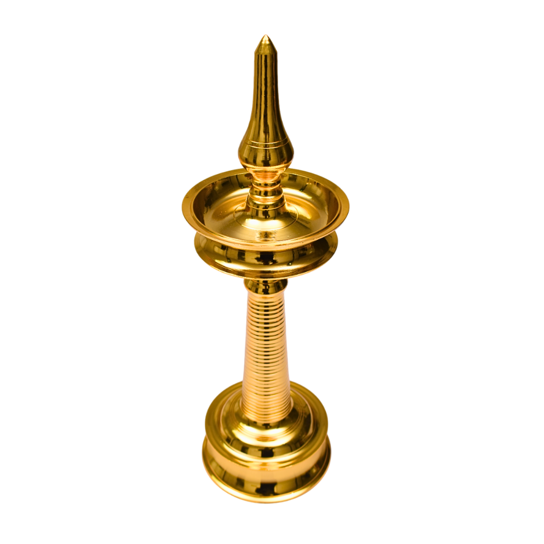 Authentic Gold Plated Brass Kerala Lamp Nilavilakku - 2 pc