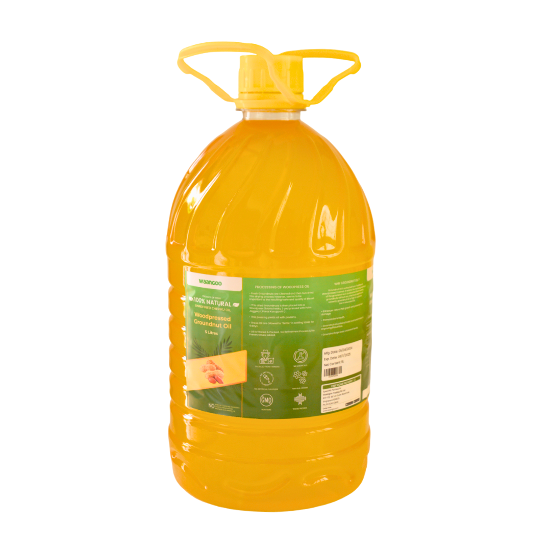 Waangoo Natural Chekku Cold Pressed Groundnut Oil - 5 L