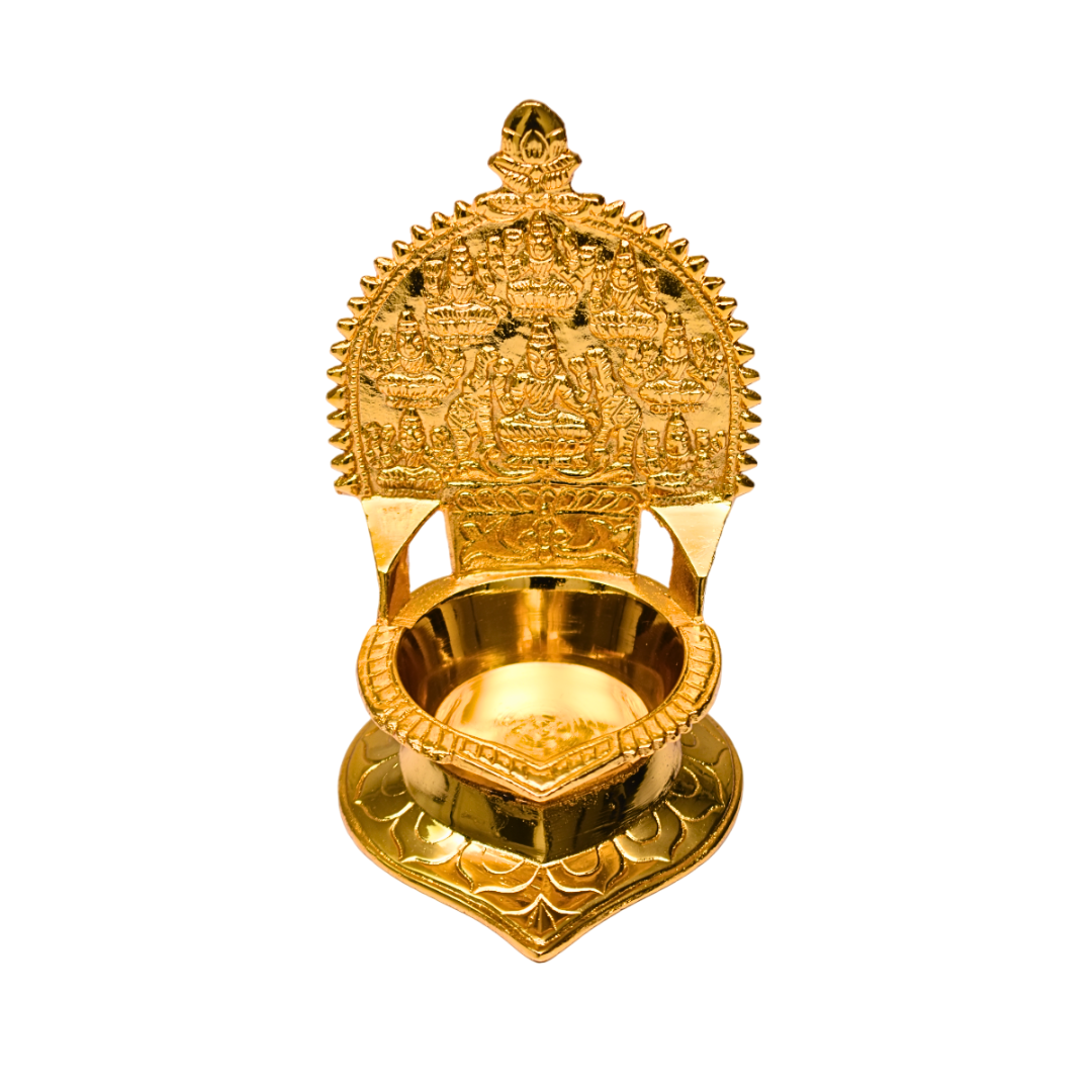 Authentic Gold Plated Brass Astalakshmi Diya - 600 g