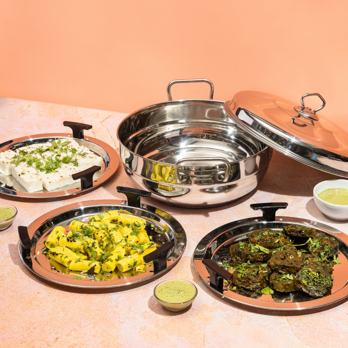Vinod Stainless Steel Multi Kadai - 5 Plates (26 cm) - SSMUKD26