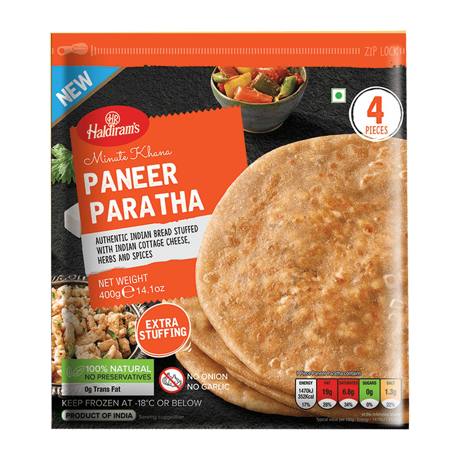 Haldiram's Paneer Paratha (Chilled) - 400 g (4 Per Pack)
