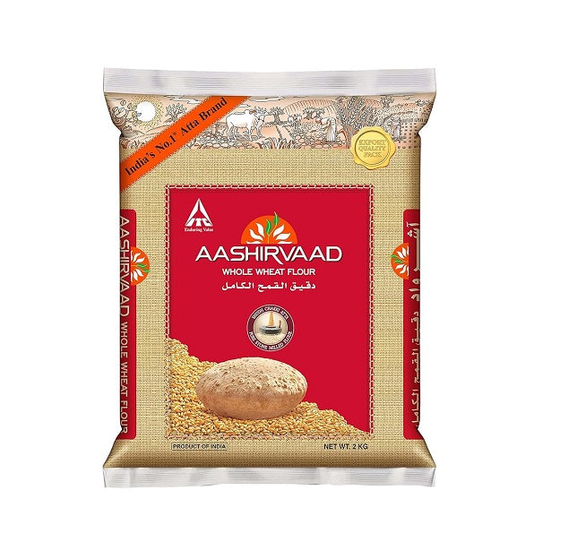 Aashirvaad Whole Wheat Flour (Atta) Regular - 2 Kg + 200 g FREE