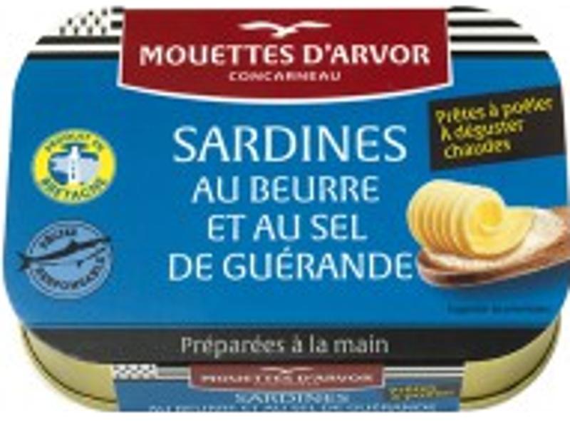 Les Mouettes D Arvor Sardines With Butter Guerande Salt  - 115 G