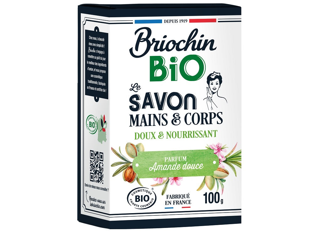 Briochin Organic Sweet Almond Solid Soap  - 100 G