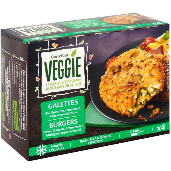 Carrefour Spinach Cheese Veg Patties  - 100 G