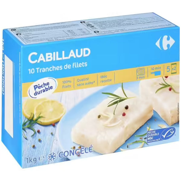 Carrefour Slices Of Cod Fillets  - 100 G