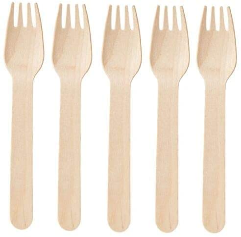 Wooden Bio-degradable Disposable Wooden Fork - 50 Pc