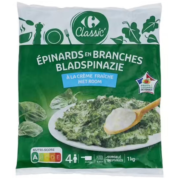 Carrefour Spinach With Cream  -  1Kg