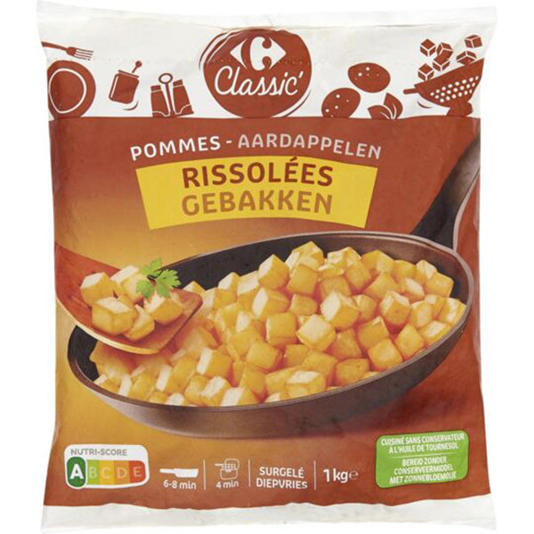 Carrefour Fried Potatoes In Cubes  -  1Kg