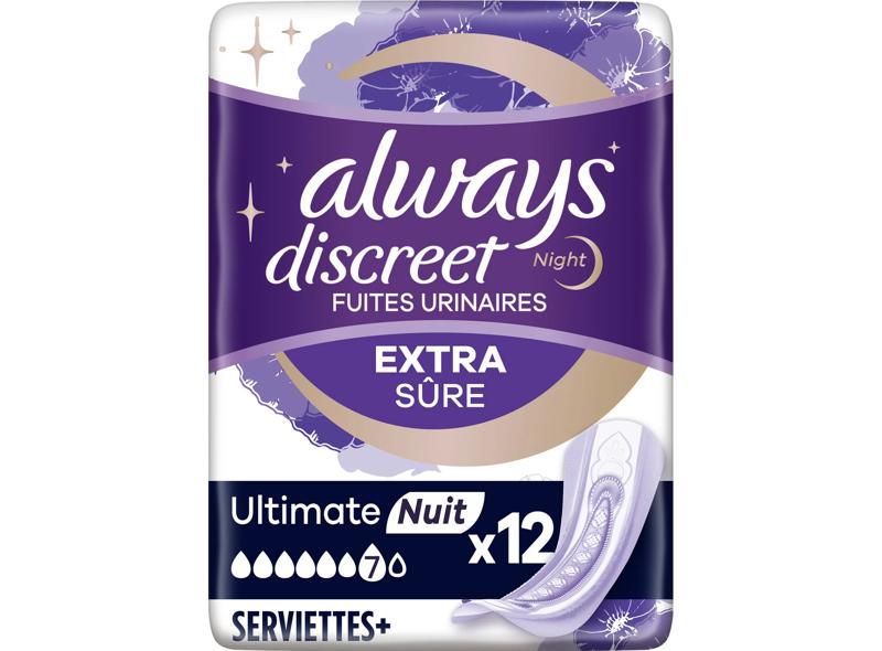 Always Ultimate Night Bladder Control Pads  - 12Pc