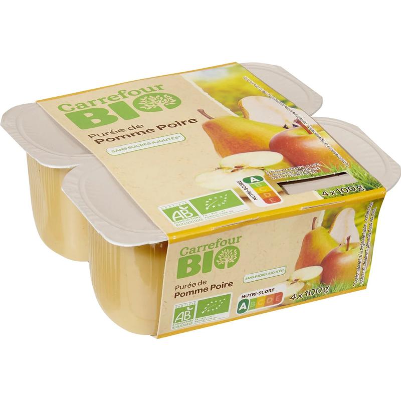 Carrefour Dessert Compote Apple Pear Org  - 100 G