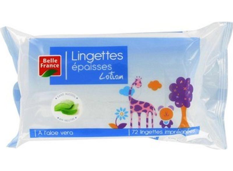 Belle France Aloe Vera Alcohol-Free Wipes  - 70Pc