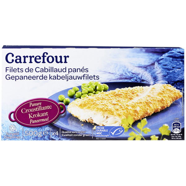 Carrefour Breaded Cod Fillets  - 500 G