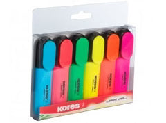 6 Highlighters Assorted Colours  - 1 Pc